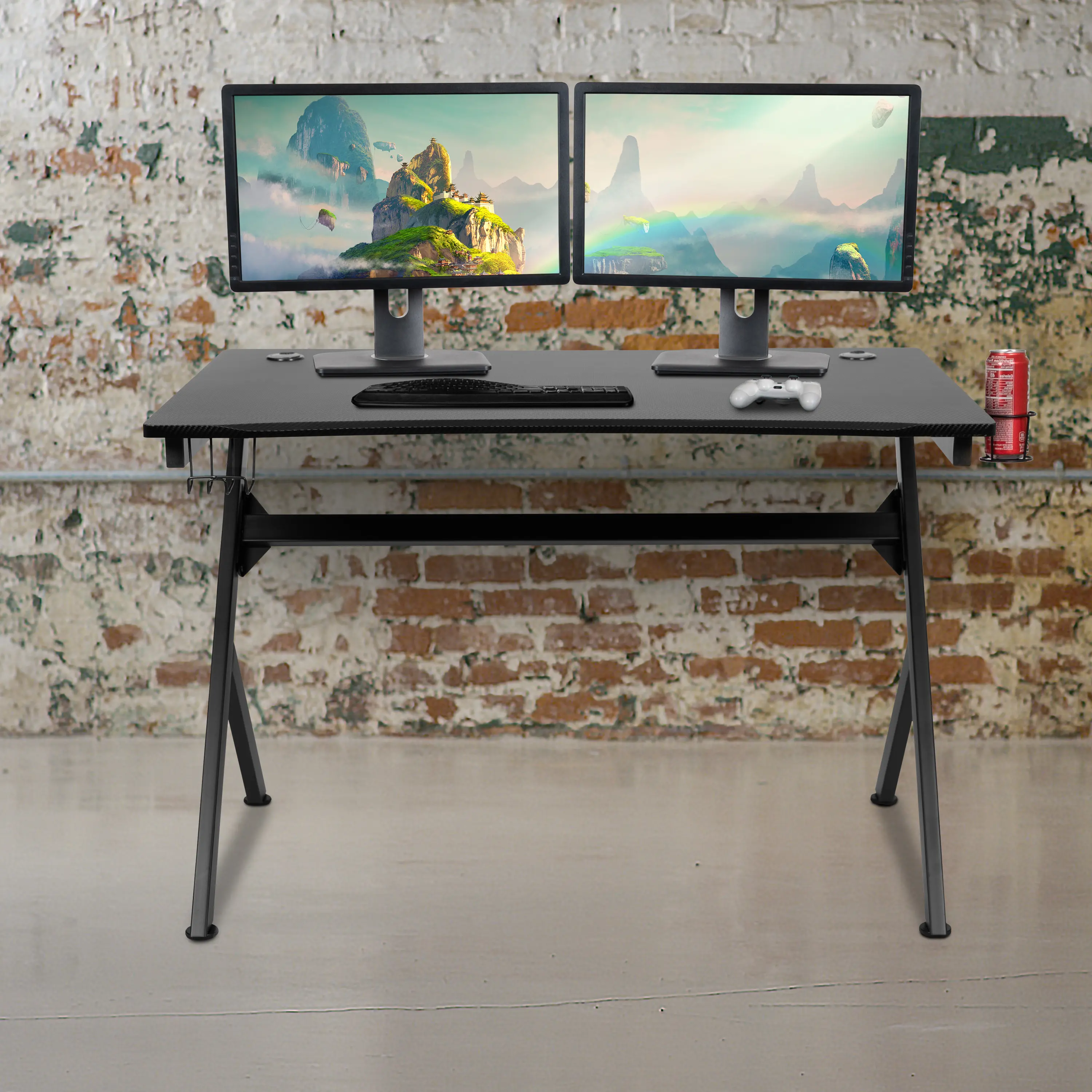 Photos - Office Desk Flash Furniture Play Black Gaming Desk NAN-NJ-TG-D1904-GG 