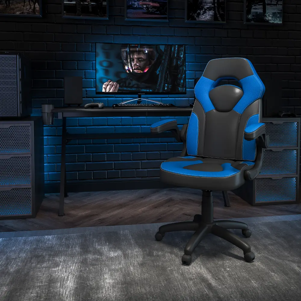 X10 Blue and Black Gaming Swivel Chair-1