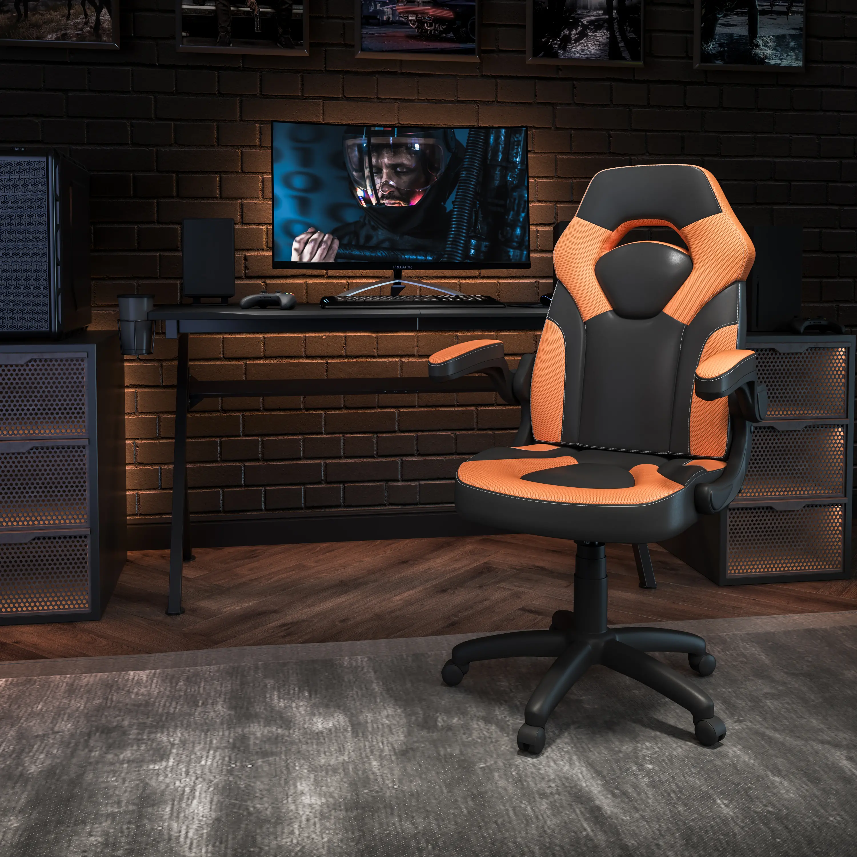 X10 Orange and Black Gaming Swivel Chair