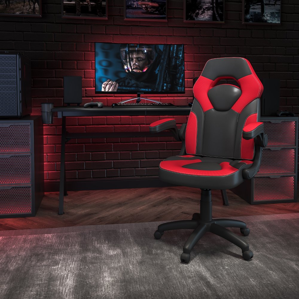 Photos - Computer Chair Flash Furniture X10 Red and Black Gaming Swivel Chair CH-00095-RED-GG 