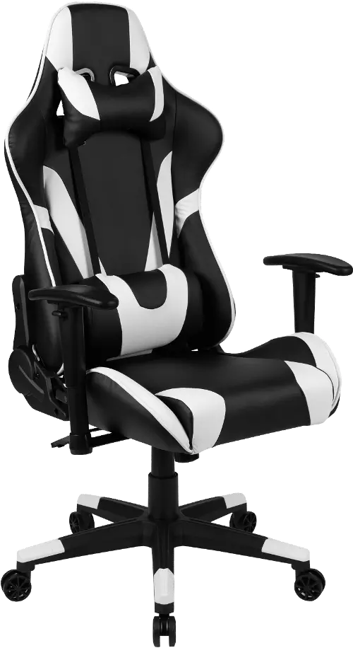 DXRacer Racing Ergonomic Home Office Desk Computer Gaming Chair, Black &  White 
