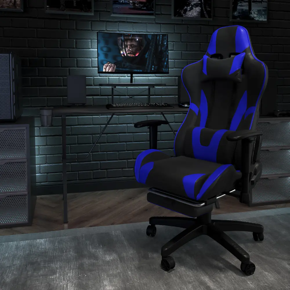 X20 Blue and Black Gaming Swivel Chair-1