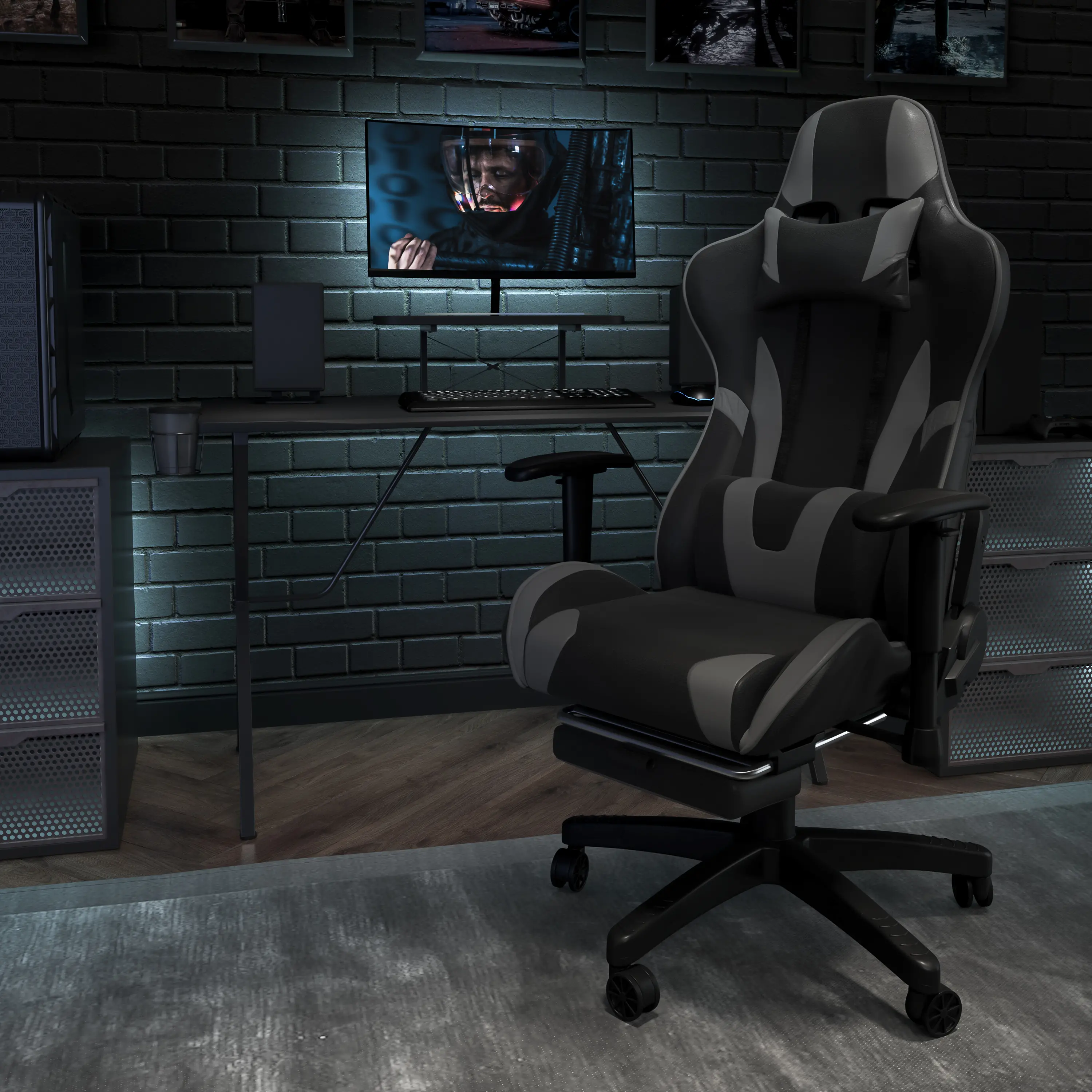 X20 Gray and Black Gaming Swivel Chair