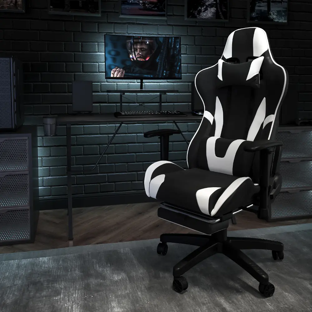 X30 White and Black Gaming Swivel Chair-1