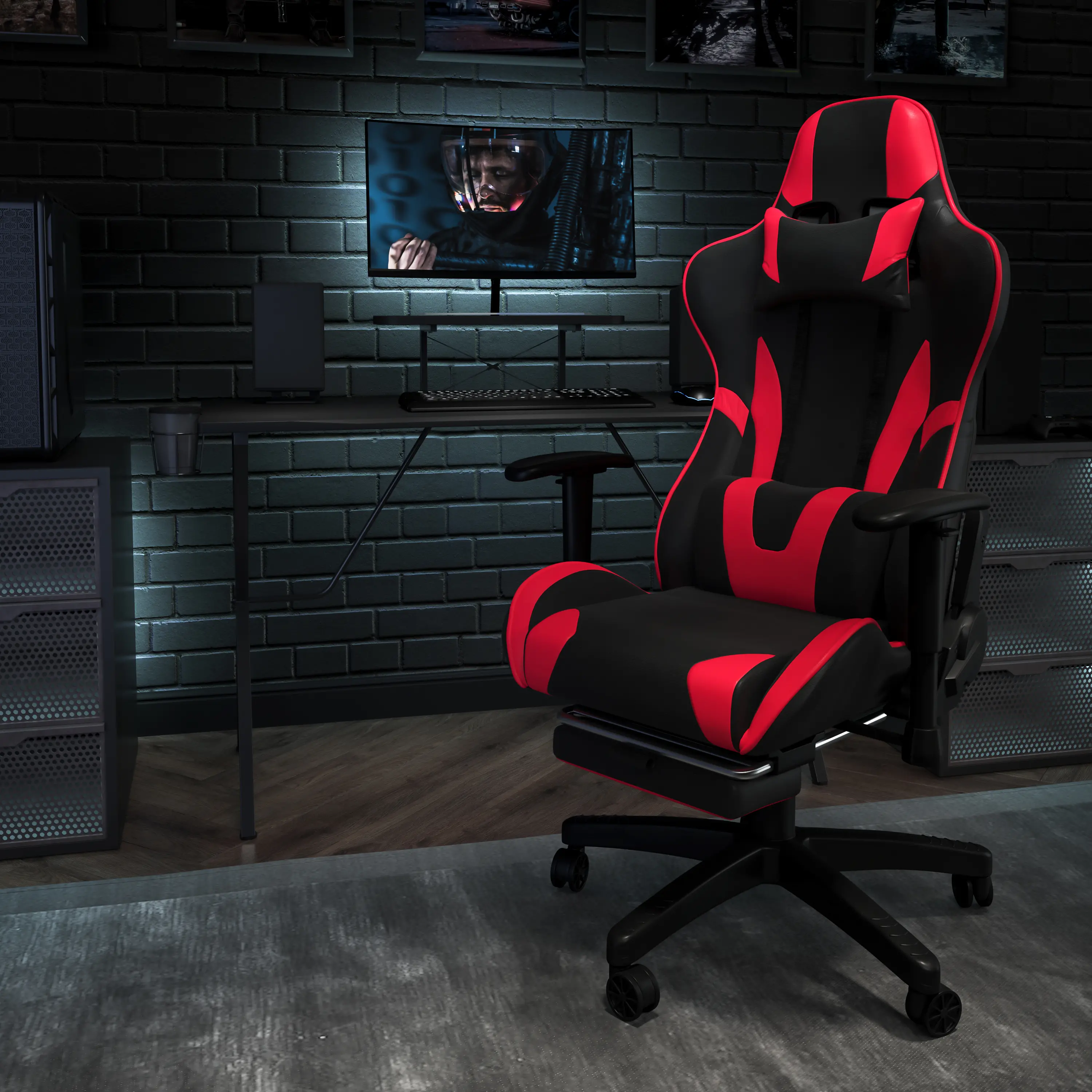 Photos - Computer Chair Flash Furniture X30 Red and Black Gaming Swivel Chair CH-187230-RED-GG 