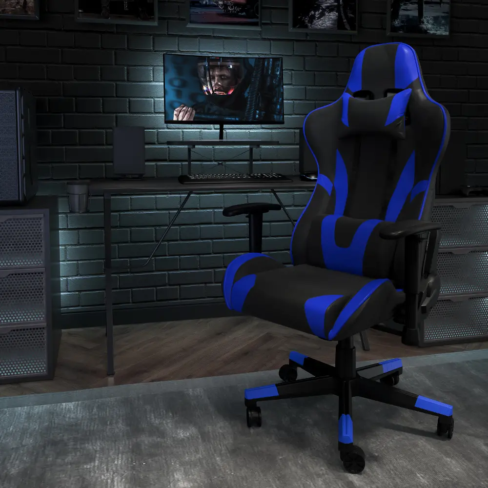 X30 Blue and Black Gaming Swivel Chair-1