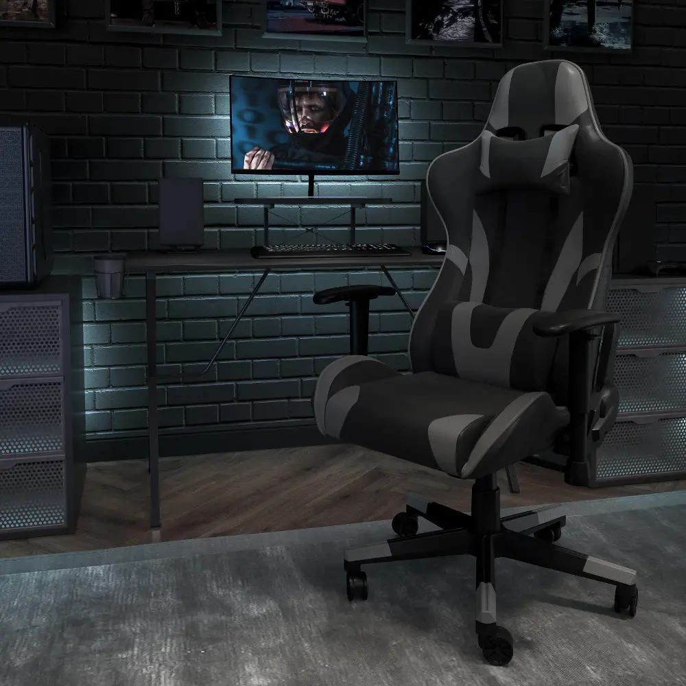 X30 Gray and Black Gaming Swivel Chair-1