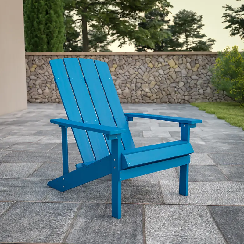 Photos - Garden Furniture Flash Furniture Adirondack Chair - Blue JJ-C14501-BLU-GG 