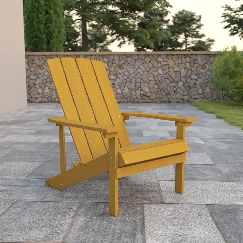 Photos - Garden Furniture Flash Furniture Adirondack Chair - Yellow JJ-C14501-YLW-GG 