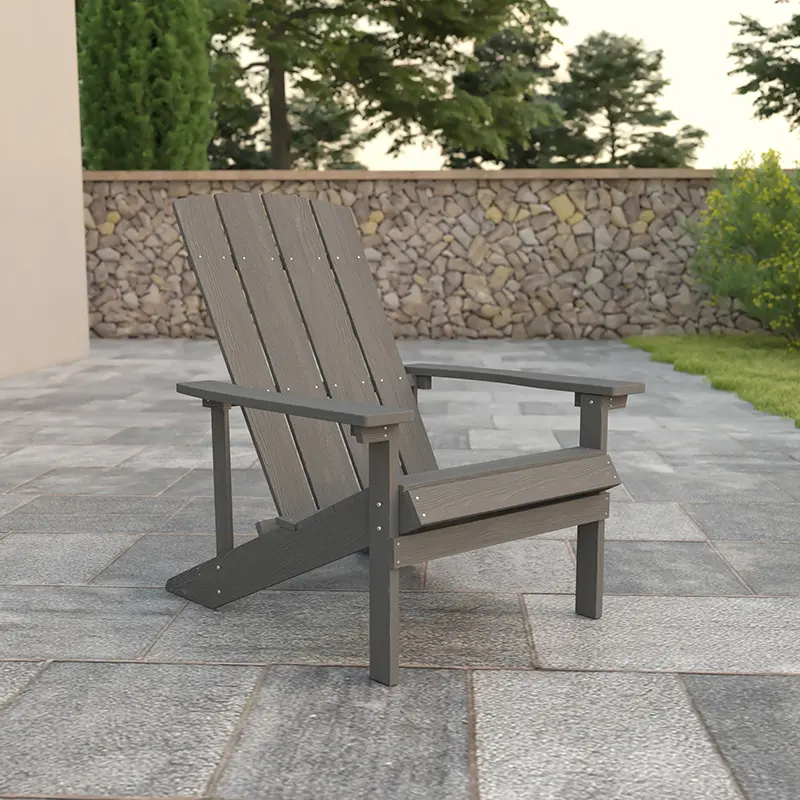 Photos - Garden Furniture Flash Furniture Adirondack Chair - Gray JJ-C14501-LTG-GG 