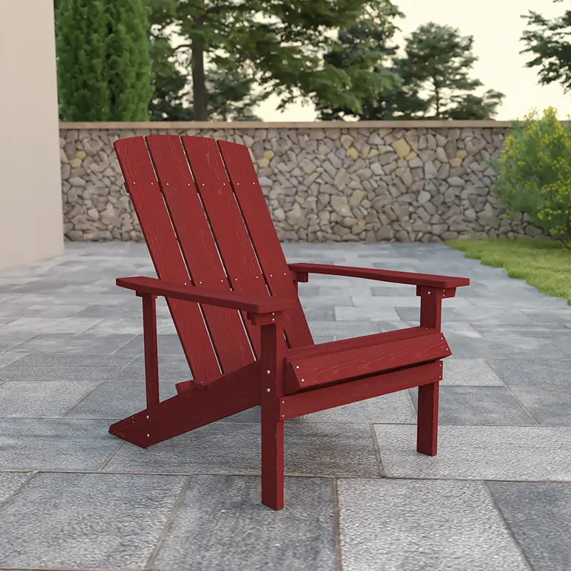 Photos - Garden Furniture Flash Furniture Adirondack Chair - Red JJ-C14501-RED-GG 