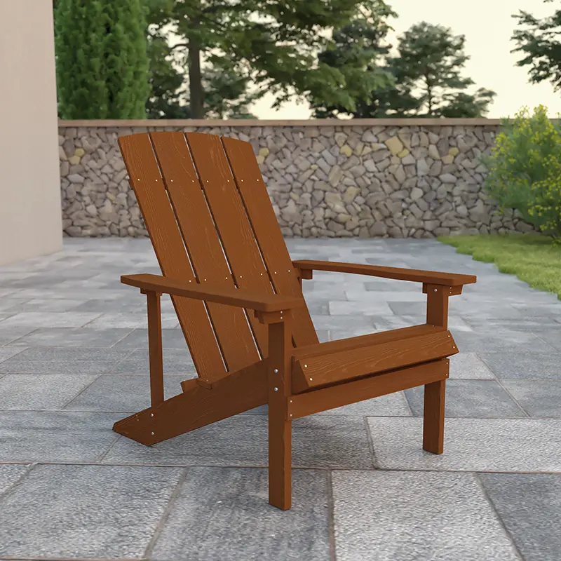 Photos - Garden Furniture Flash Furniture Adirondack Chair - Teak JJ-C14501-TEAK-GG 