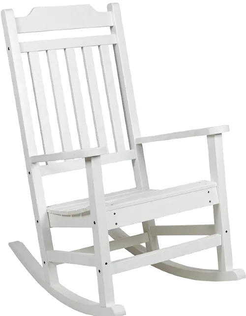 White vinyl best sale rocking chair