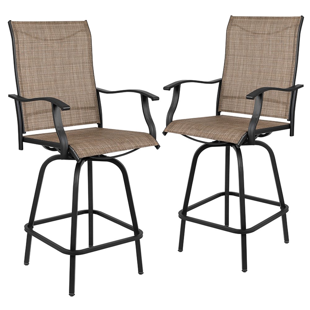 Wren Brown Bar Height Patio Stools Set of 2