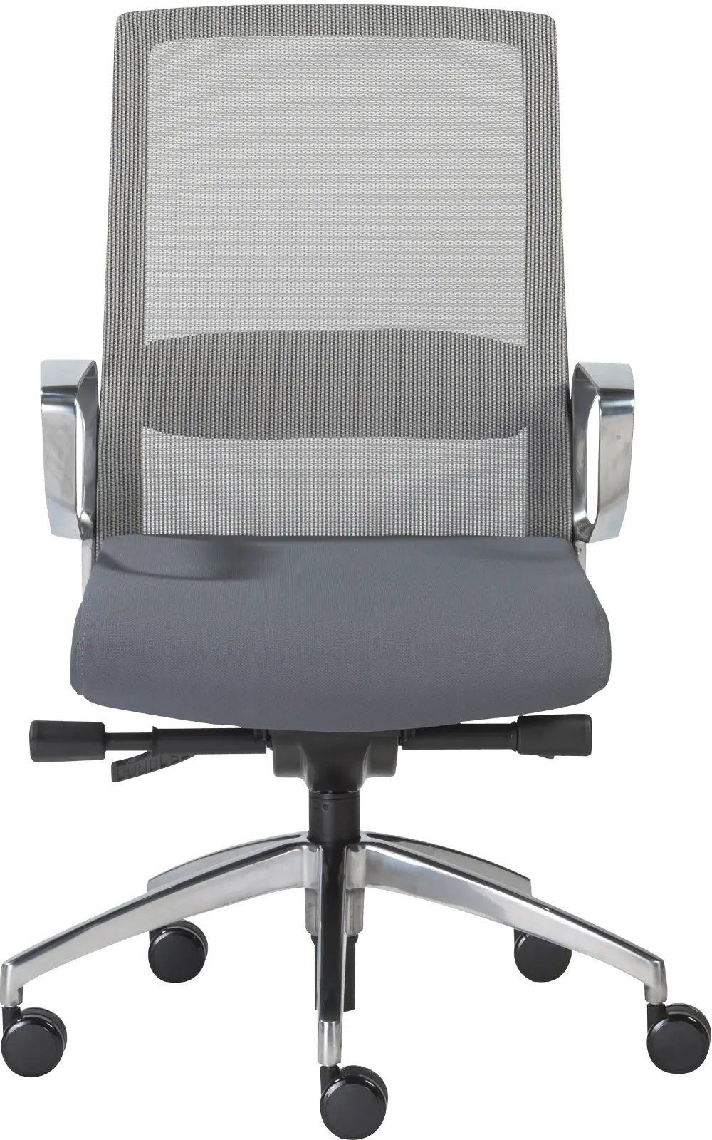 Gray Mesh Office Chair with Aluminum Base - Alpha-1