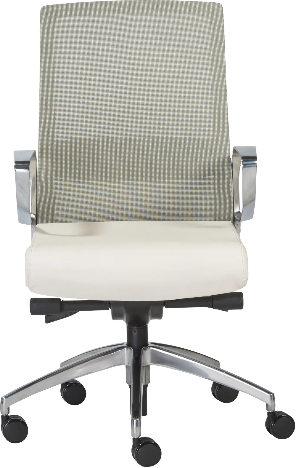 White Mesh Office Chair with Aluminum Base - Alpha-1