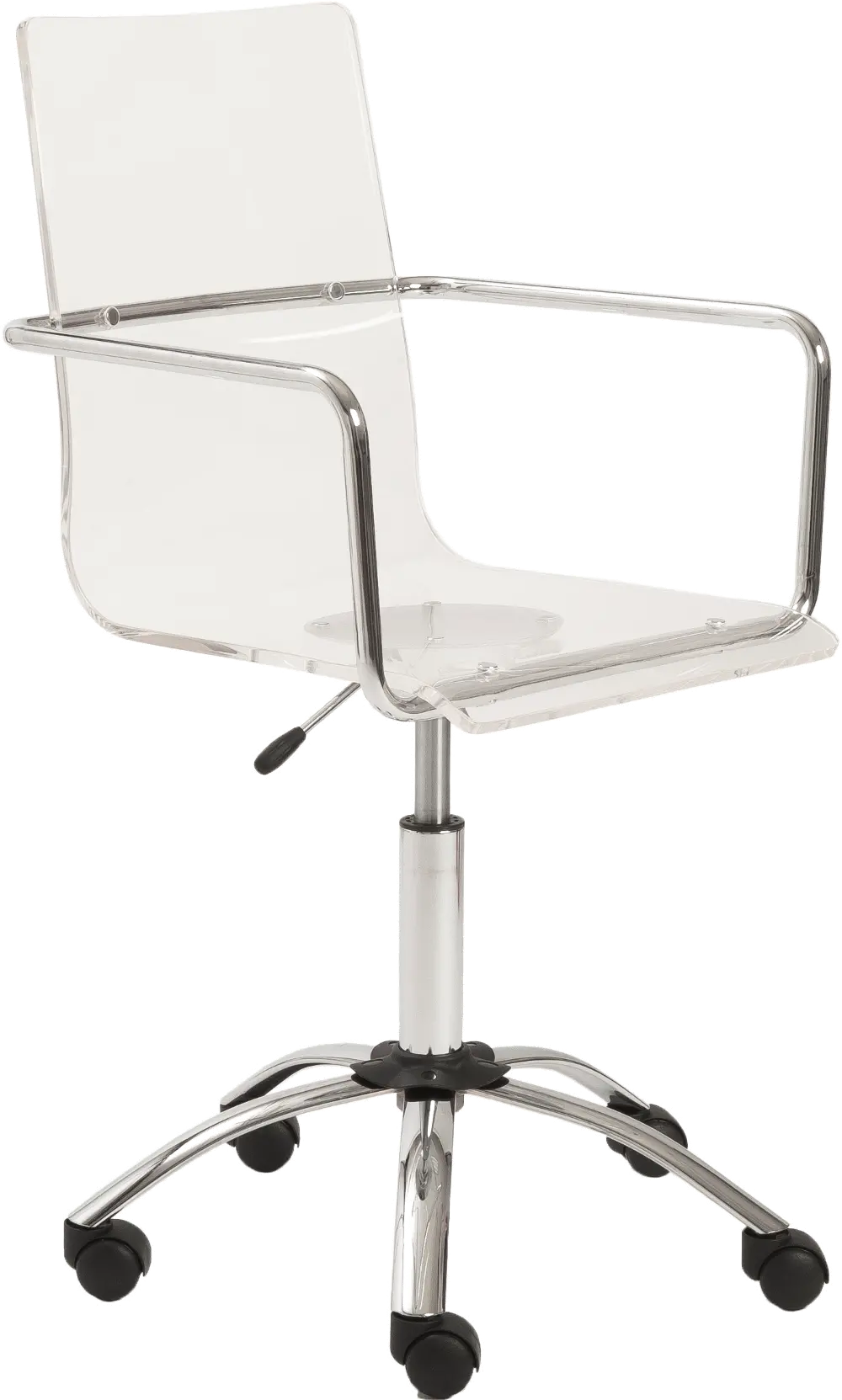 Clear Office Chair with Chrome Base - Chloe-1