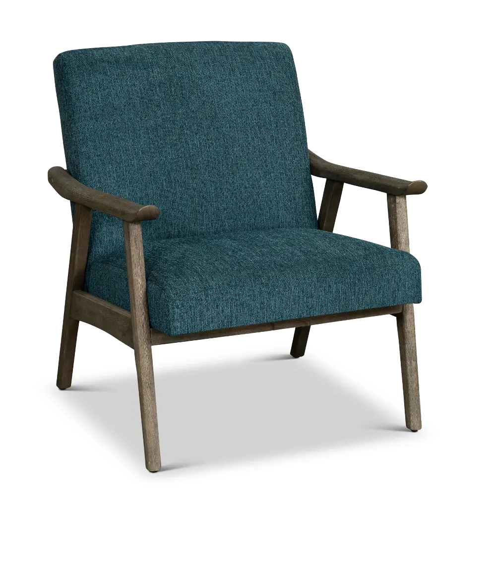 Mid Century Modern Azure Blue Accent Chair - Oscar-1