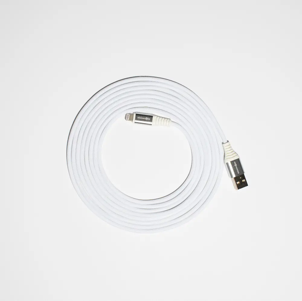 Basan 10 Foot Apple Lightning to USB Charging Cable - White-1