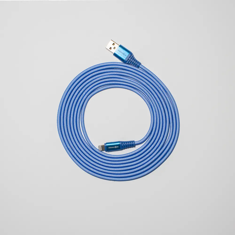 Basan 10 Foot Apple Lightning to USB Charging Cable - Blue-1