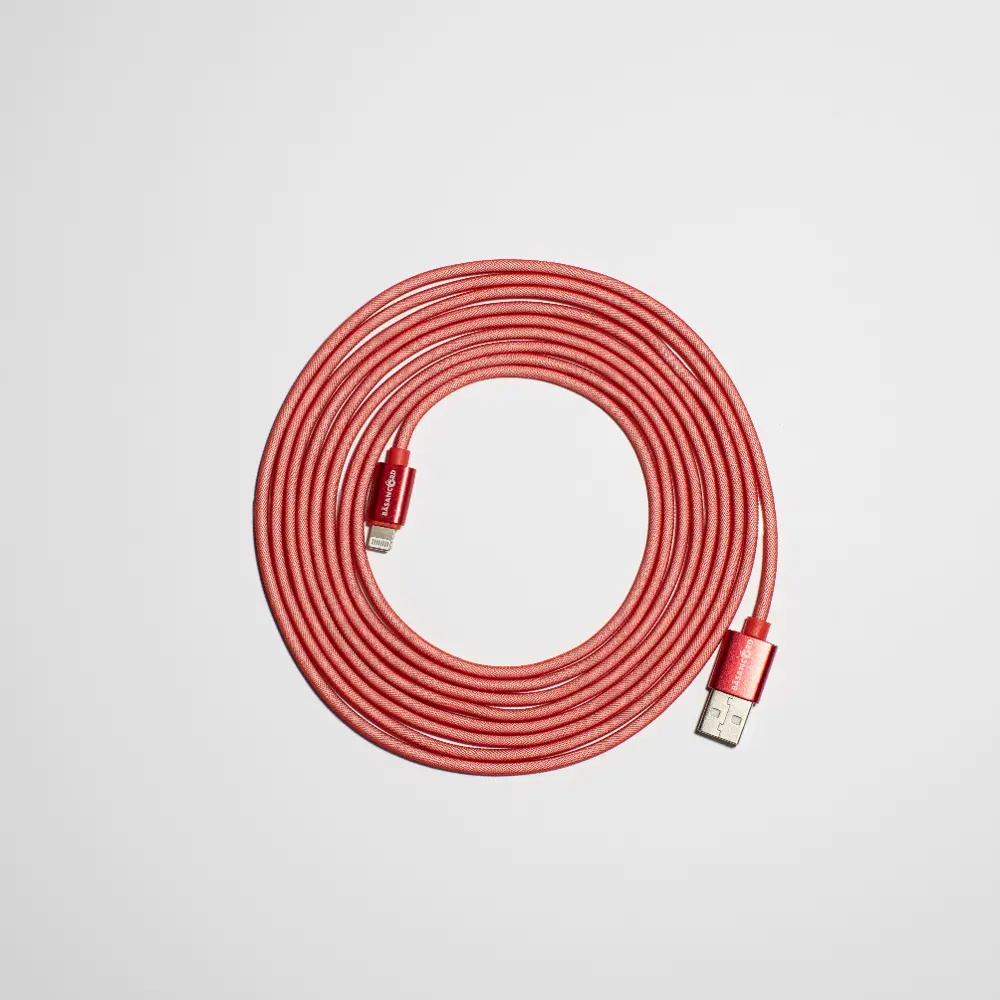 Basan 10 Foot Apple Lightning to USB Charging Cable - Red-1