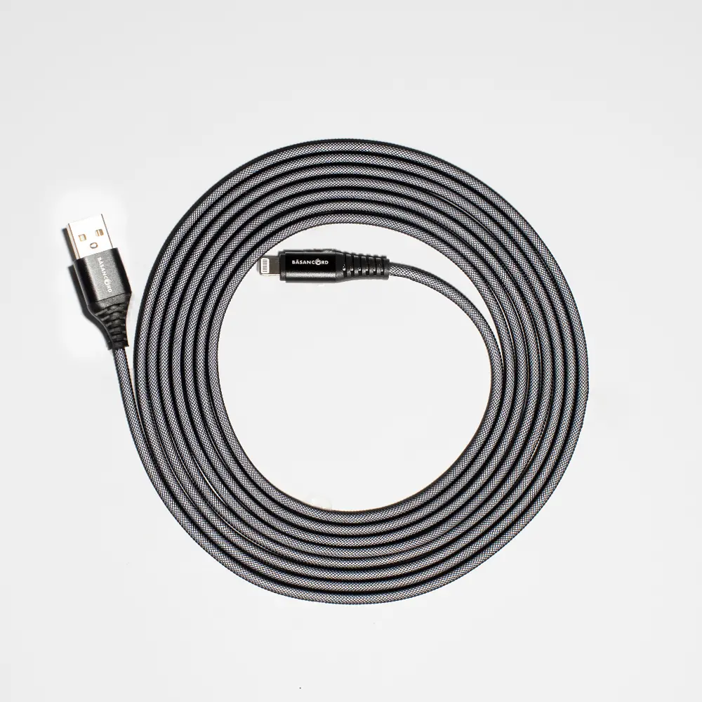 Basan Black MFI Certified Lightning to USB Charging Cord-1