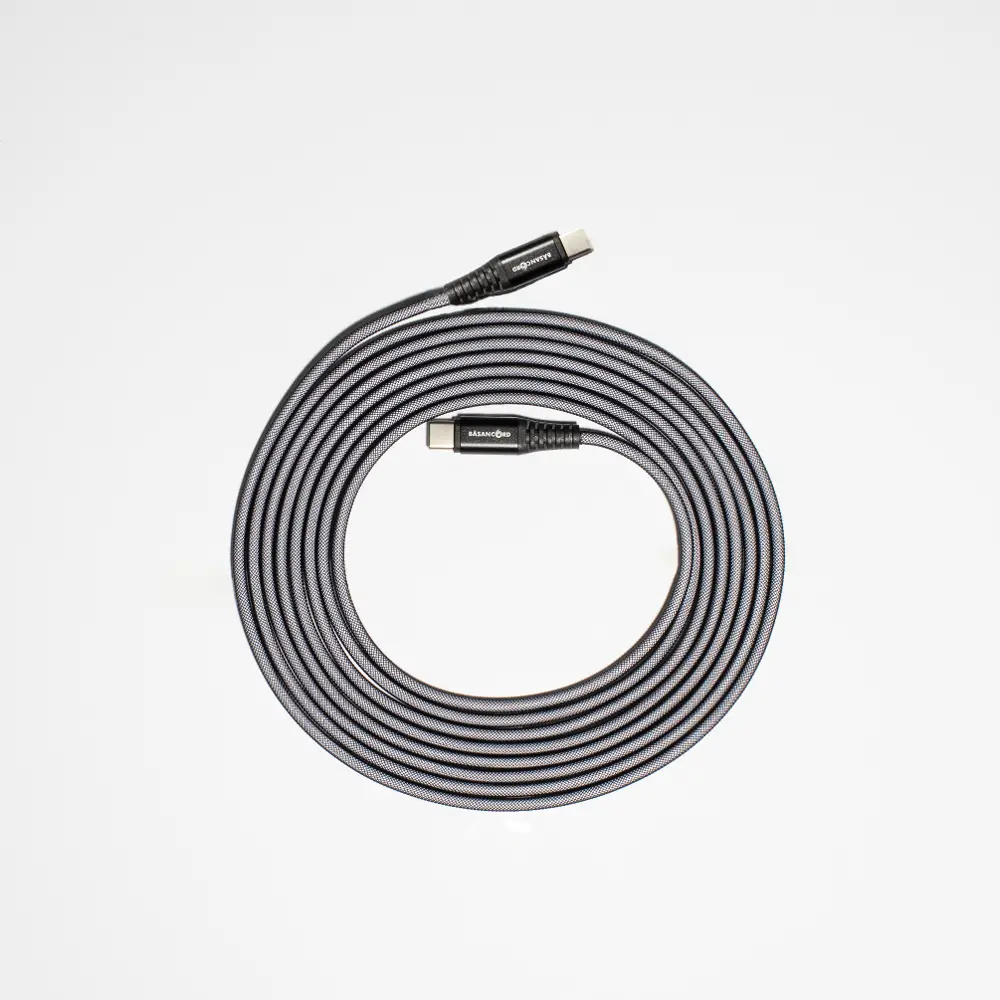 Basan 10 Foot Type C to Type C Charging Cable - Black-1