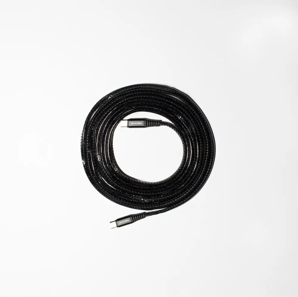 Basan 10 Foot Type C to Type C Glitter Black Charging Cable-1
