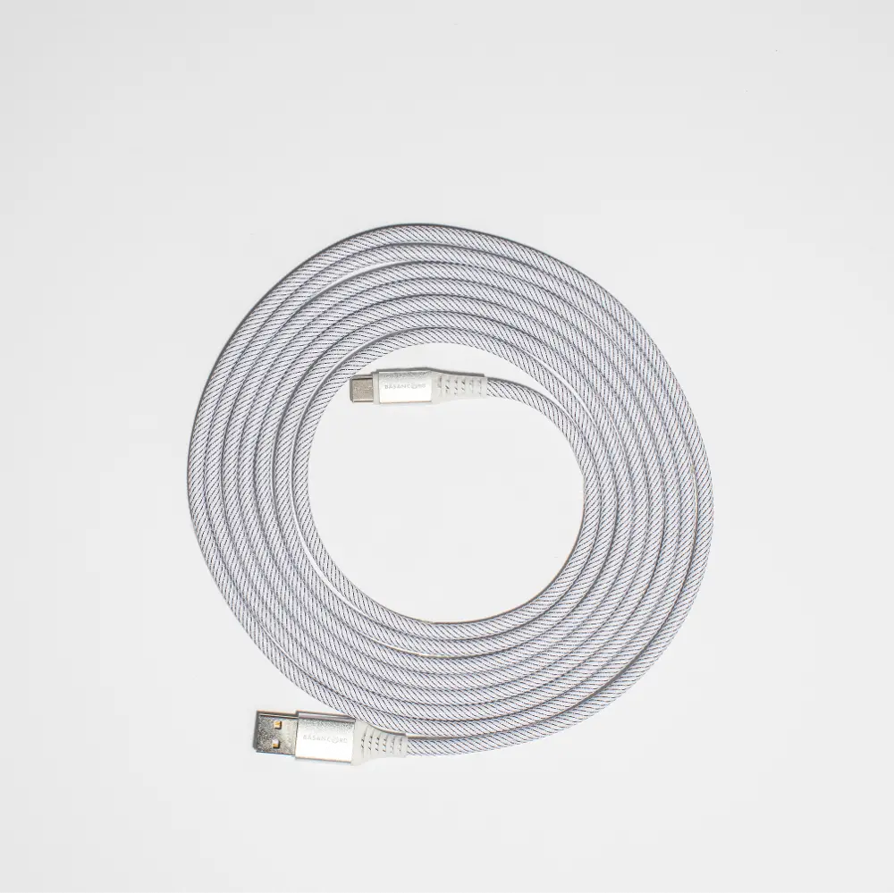 Basan 10 Foot Type C to USB LED Charging Cable - White-1