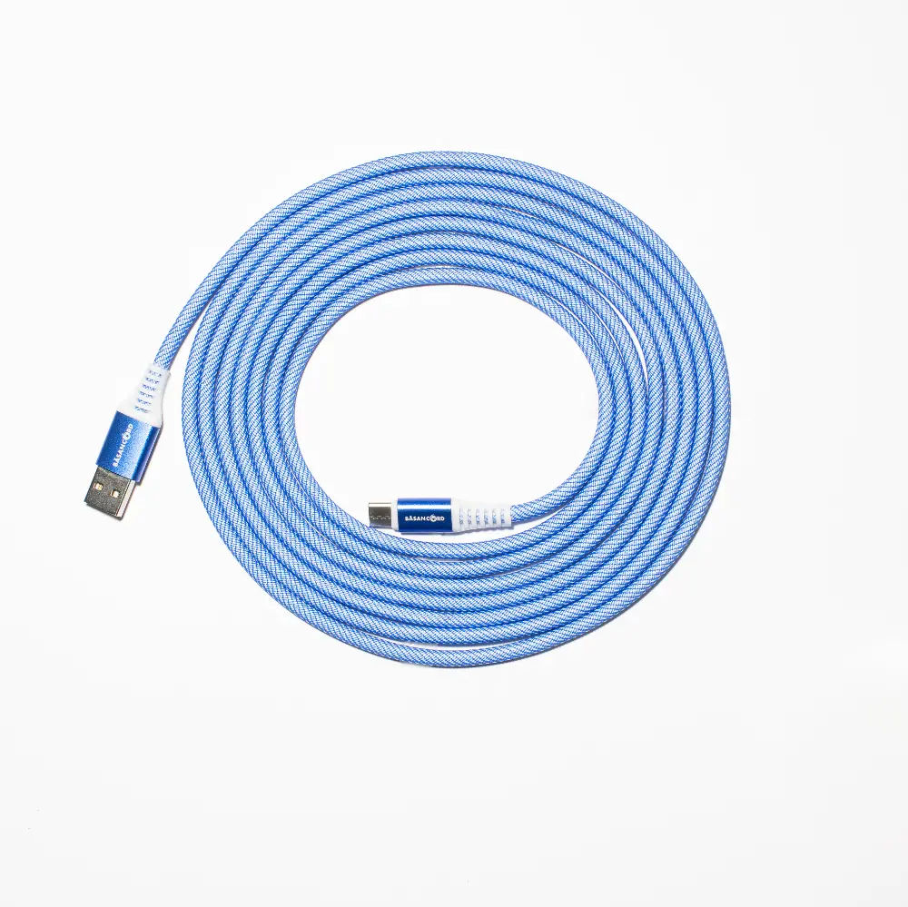 Basan 10 Foot Type C to USB LED Charging Cable - Blue-1