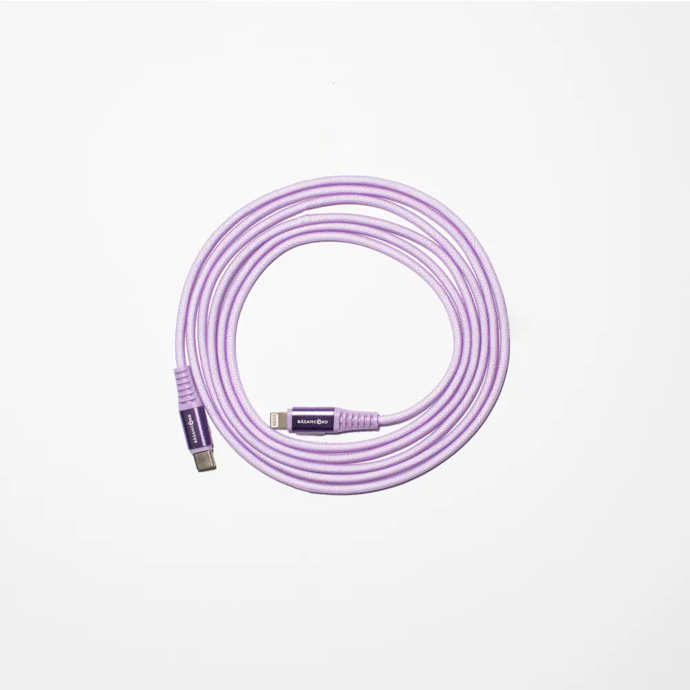 Basan 6 Foot Apple Lightning to Type C Charging Cable - Purple-1