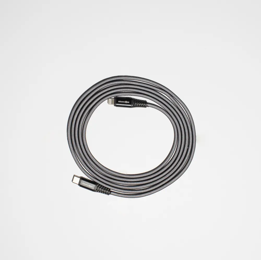 Basan 6 Foot Apple Lightning to Type C Charging Cable - Black-1