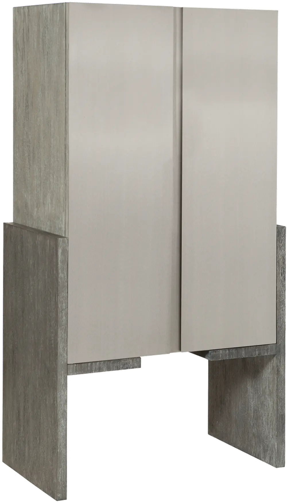 Foundations Modern Two Tone Gray Bar Cabinet-1