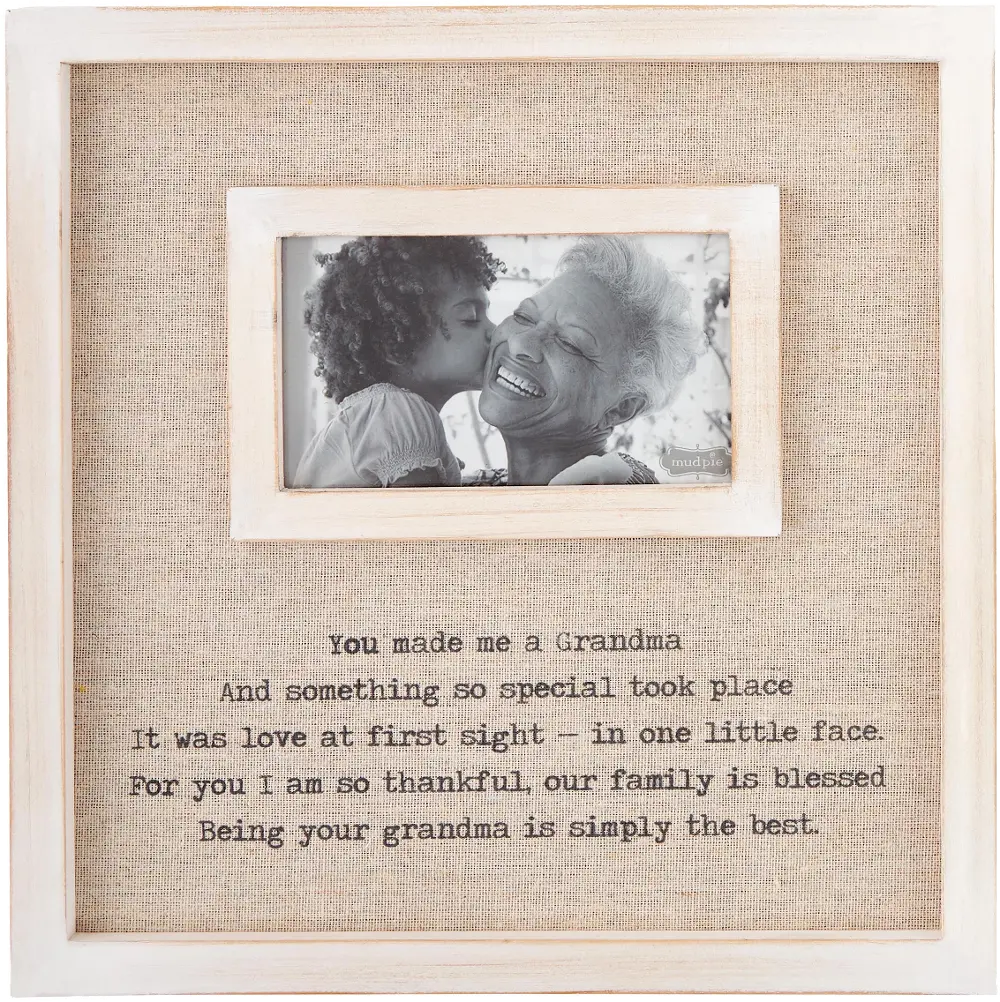 You Made Me a Grandma White Linen Picture Frame-1