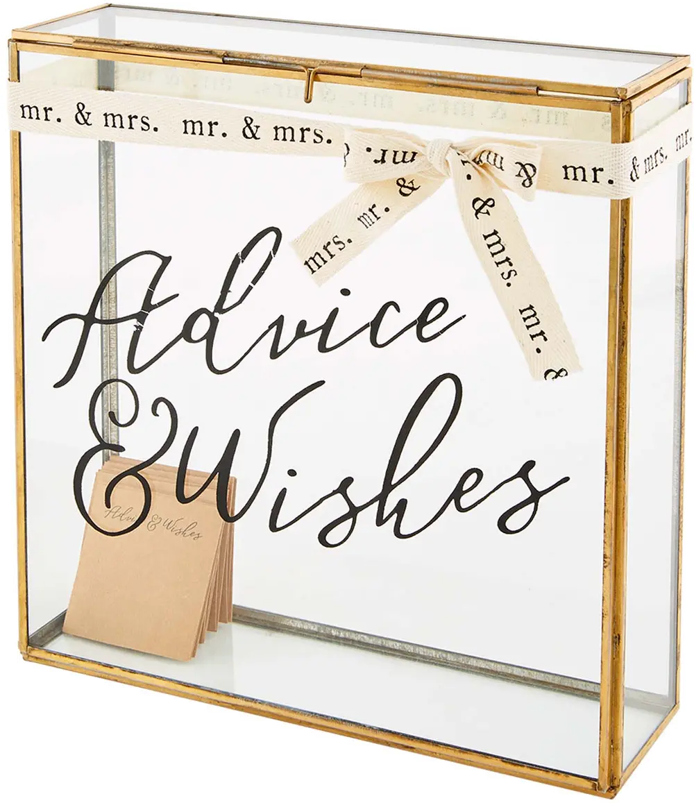 Antique Brass and Glass Advice and Wishes Box Set-1