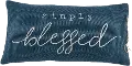 Blue Simply Blessed Cotton Rectangular Throw Pillow