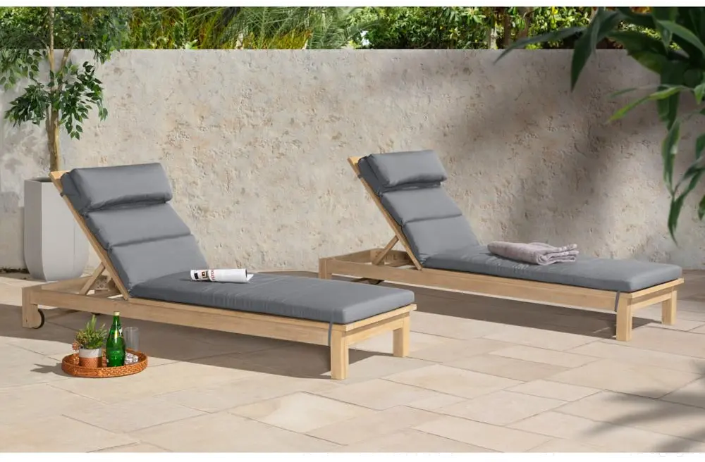 Charcoal Gray Chaise Lounger - Kooper-1