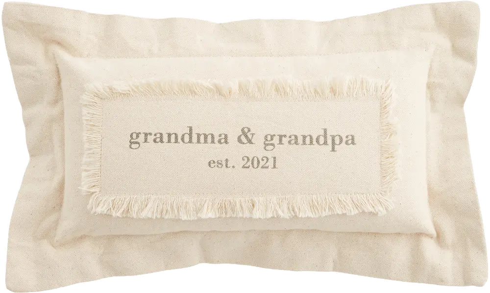 Grandma and Grandpa Est. 2021 Throw Pillow-1