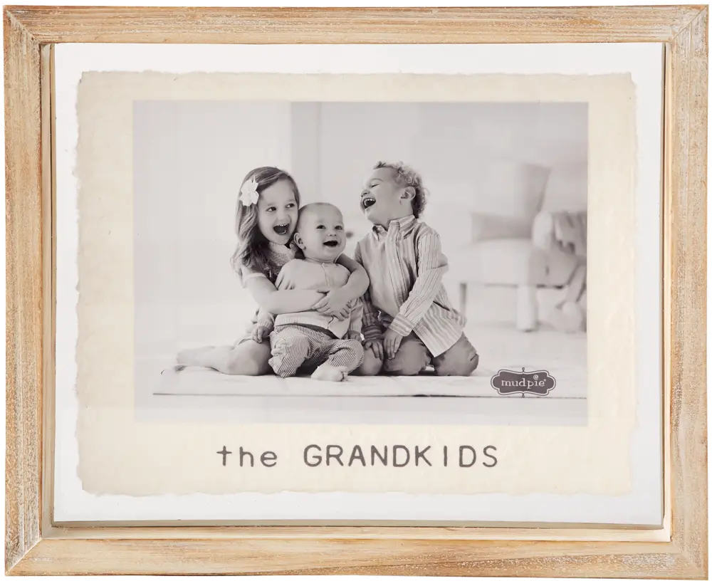 Natural Brown Wood 5x7 Grandkids Glass Picture Frame-1