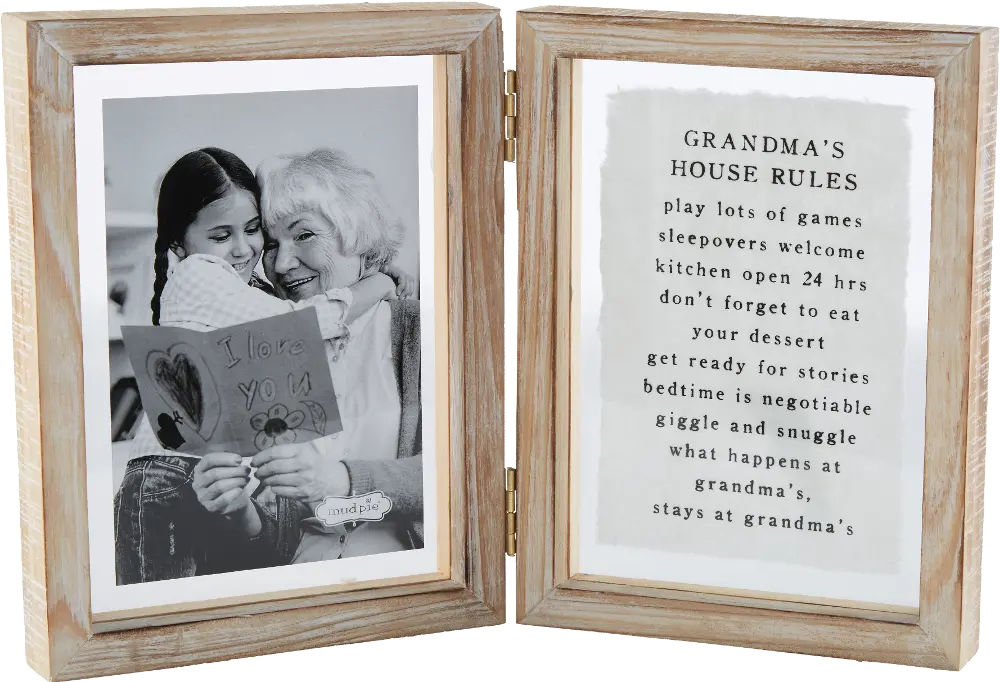 Brown Wood and Glass Grandma's House Hinged Picture Frame-1