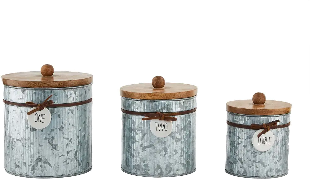 7 Inch Silver Tin Canister with Lid-1