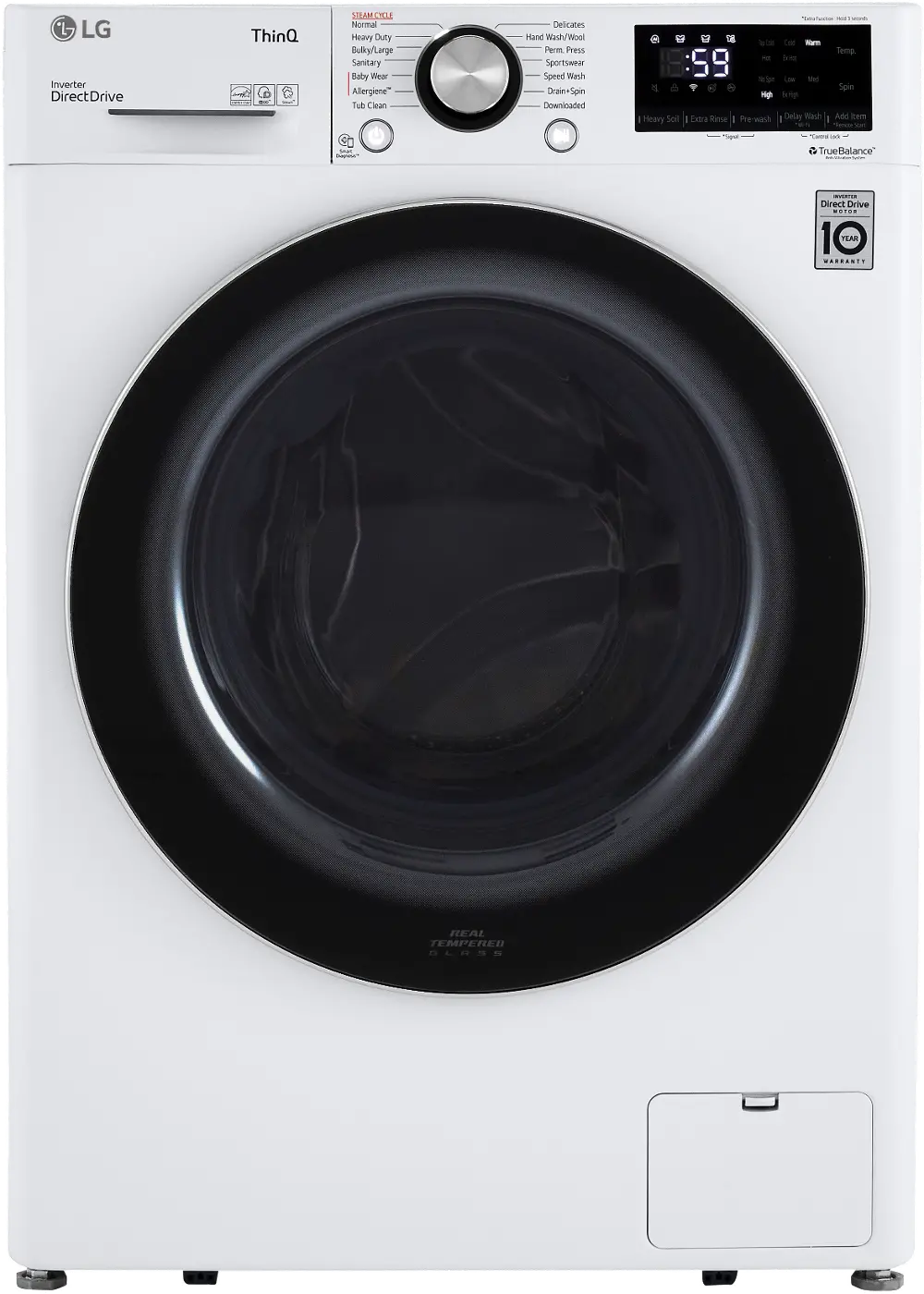 WM1455HWA LG Smart Compact Front Load Washer with Built-In Intelligence - 2.4 cu.ft. White-1
