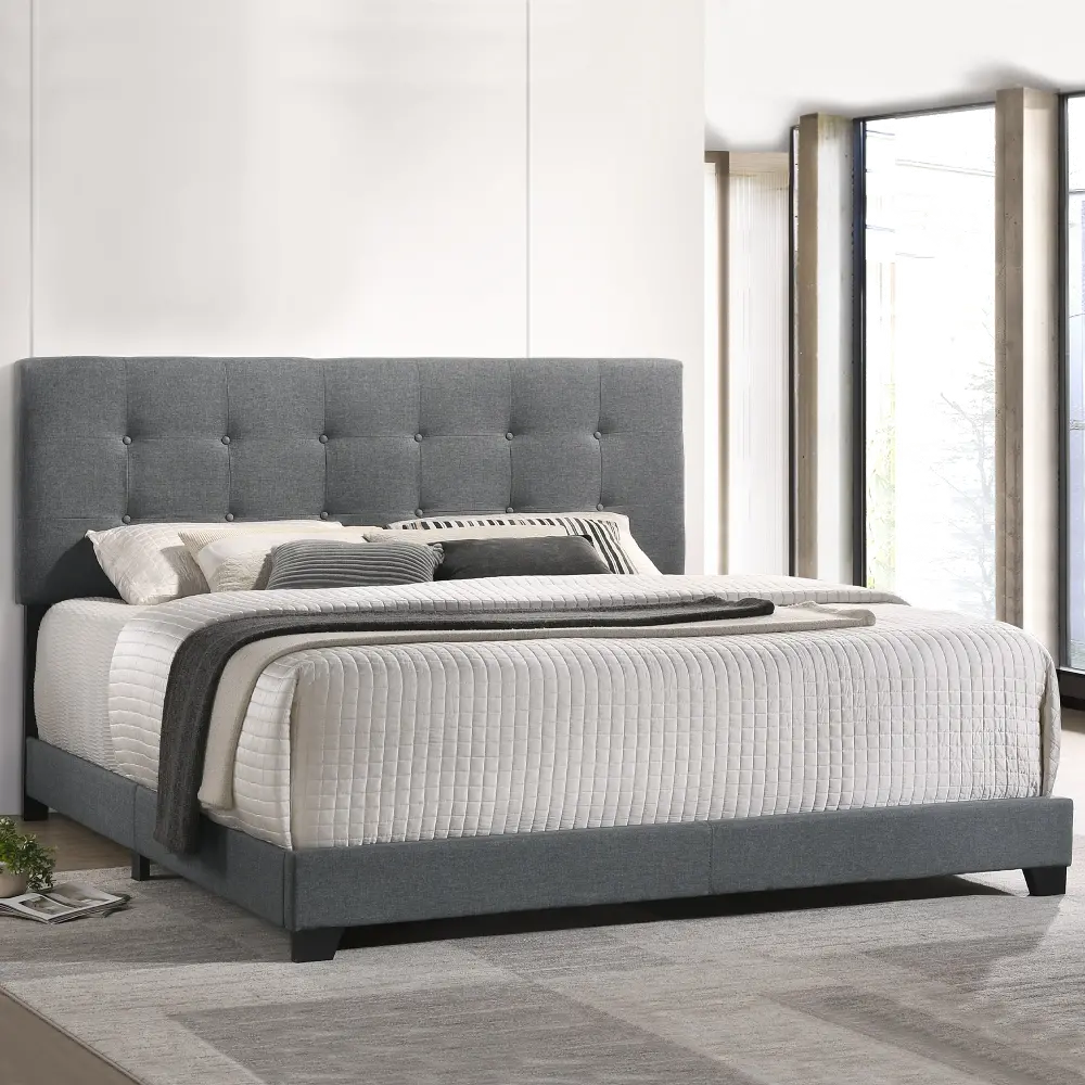 Addyson Gray King Upholstered Bed-1