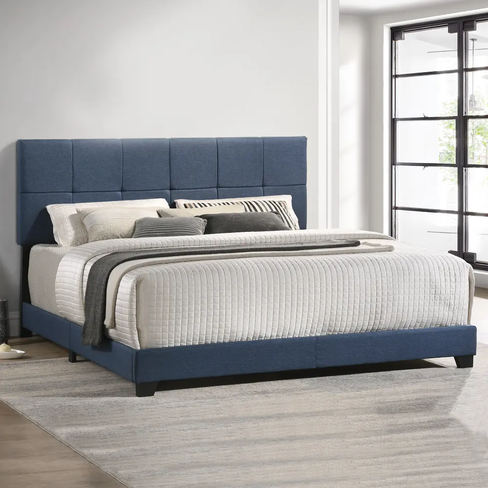 Devlin Blue King Upholstered Bed-1