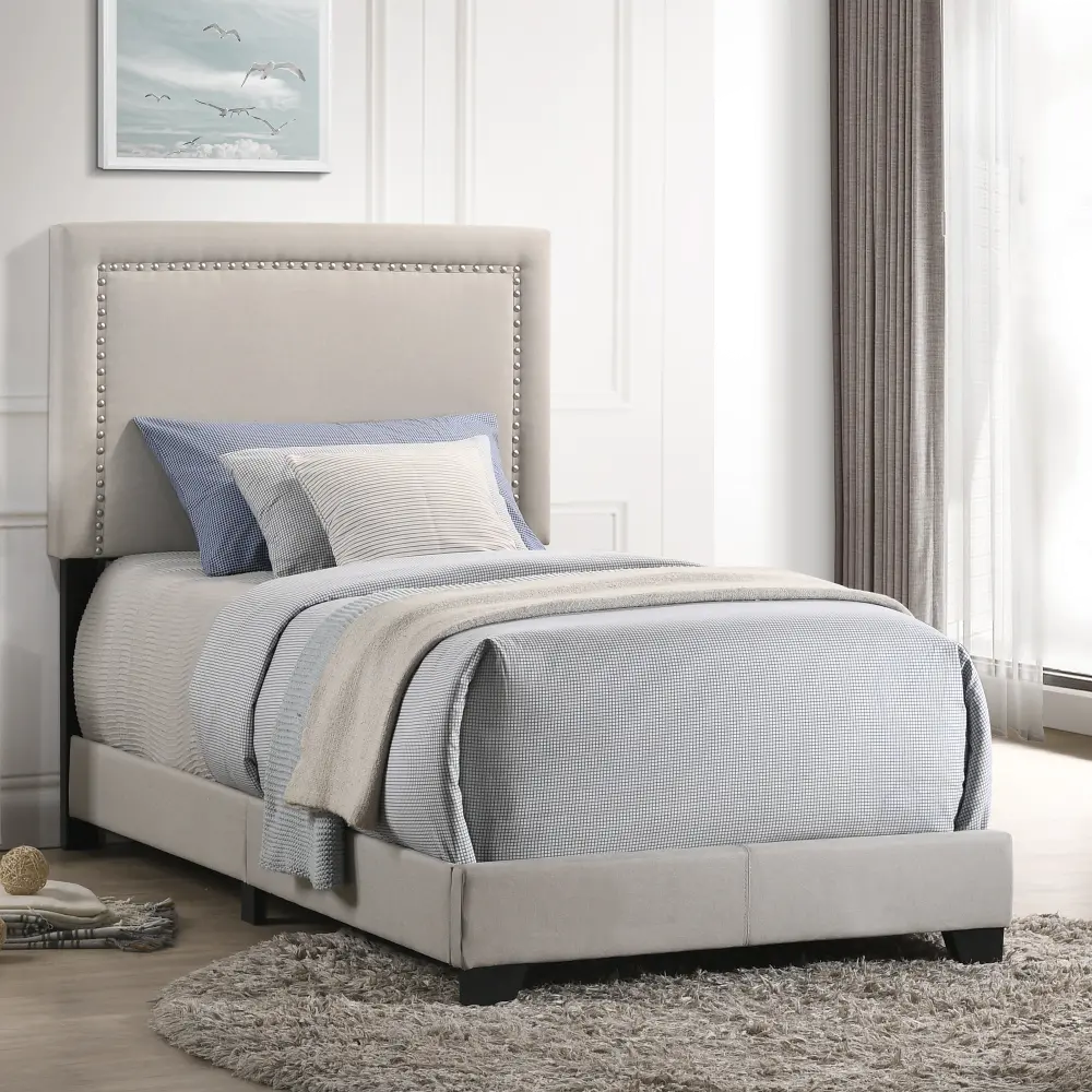 Zion Gray Twin Upholstered Bed-1