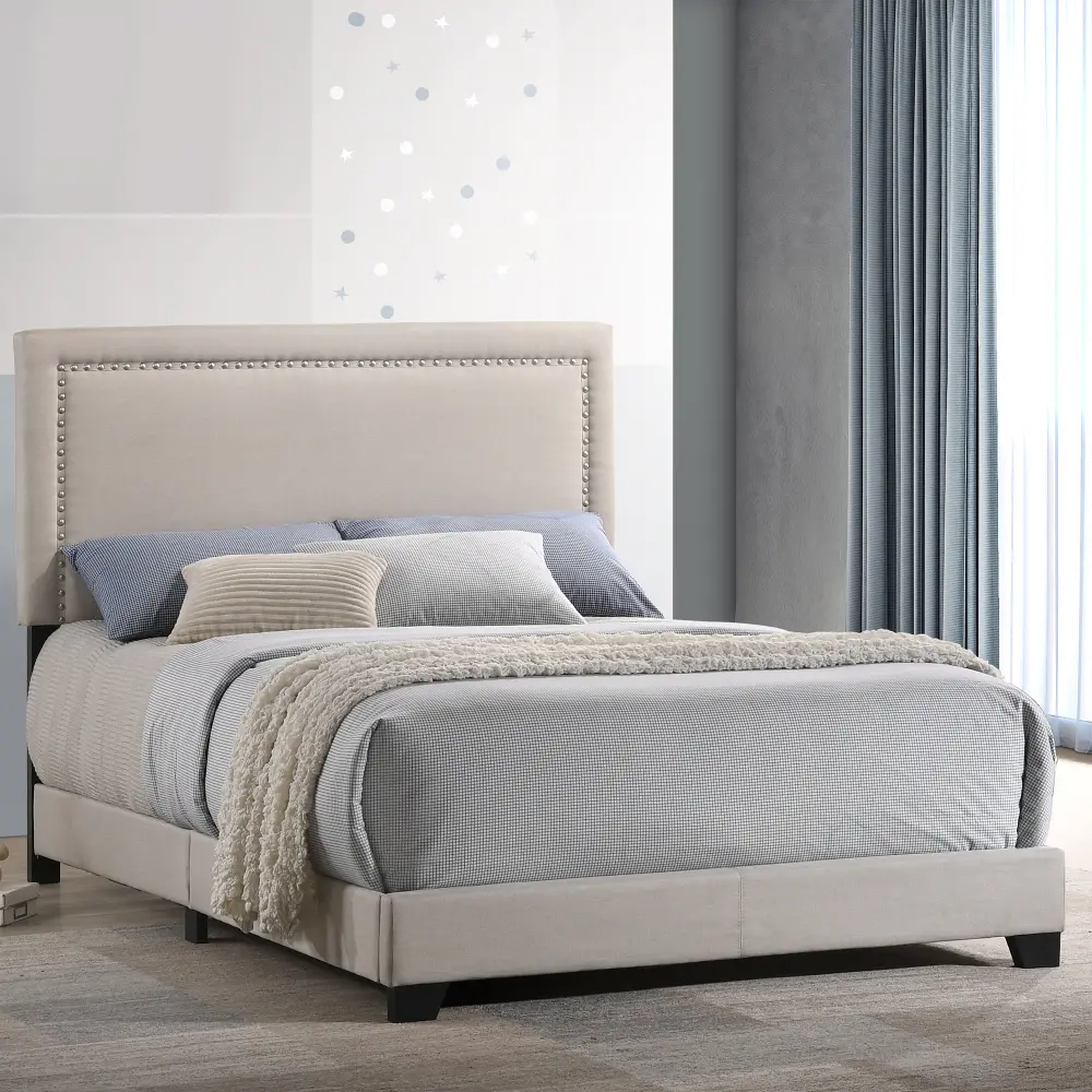 Zion Gray Full Upholstered Bed-1