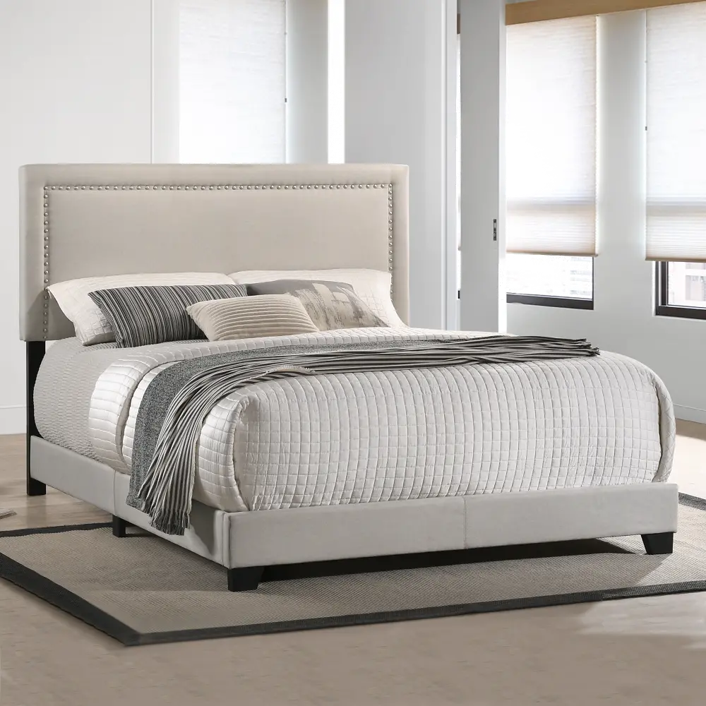 Zion Gray Queen Upholstered Bed-1