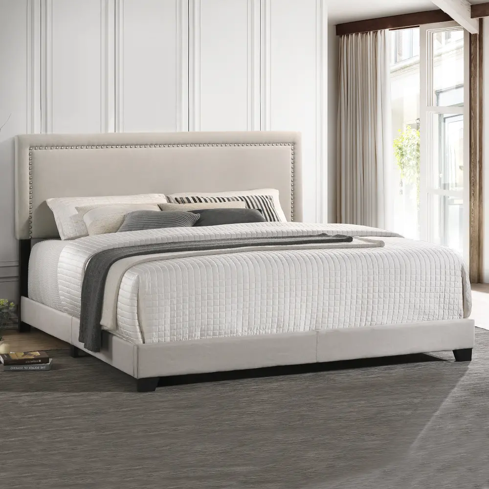 Zion Gray King Upholstered Bed-1