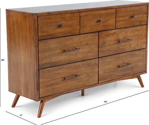 Robin Mid-Century Modern Brown Dresser