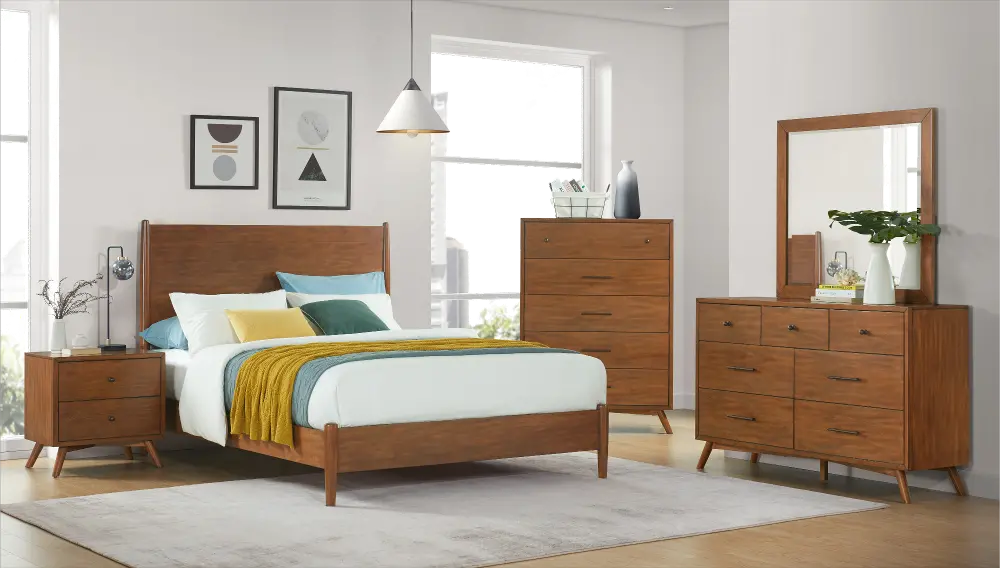 Robin Mid-Century Modern 4 Piece Queen Bedroom Set-1